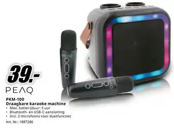 MediaMarkt PEAQ PKM-100 Draagbare karaoke machine aanbieding