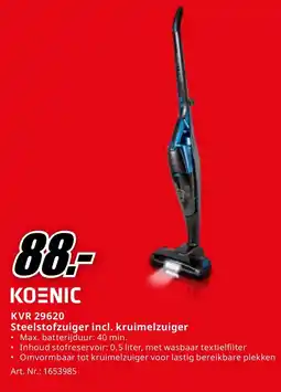 MediaMarkt KOENIC KVR 29620 Steelstofzuiger incl. kruimelzuiger aanbieding