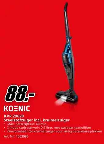 MediaMarkt KOENIC KVR 29620 Steelstofzuiger incl. kruimelzuiger aanbieding