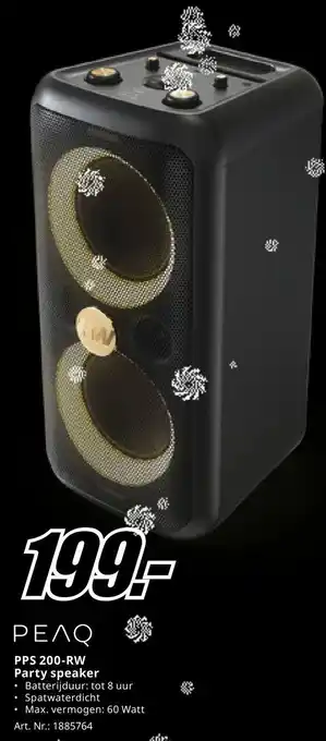 MediaMarkt PEAQ PPS 200-RW Party speaker aanbieding