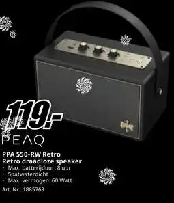MediaMarkt PEAQ PPA 550-RW Retro Retro draadloze speaker aanbieding