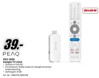MediaMarkt PEAQ PGS-1000 Google TV stick aanbieding