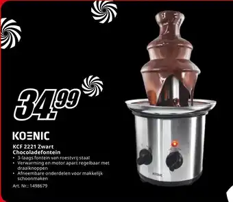 MediaMarkt KOENIC KCF 2221 Zwart Chocoladefontein aanbieding