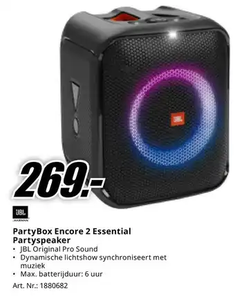 MediaMarkt JBL PartyBox Encore 2 Essential Partyspeaker aanbieding