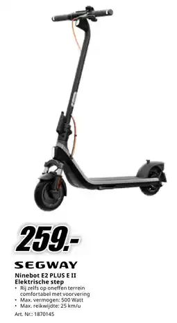 MediaMarkt SEGWAY Ninebot E2 PLUS E II Elektrische step aanbieding