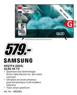 MediaMarkt SAMSUNG 50Q7F4 (2025) QLED 4K TV aanbieding