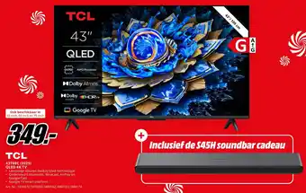 MediaMarkt TCL 43T69C (2025) QLED 4K TV aanbieding