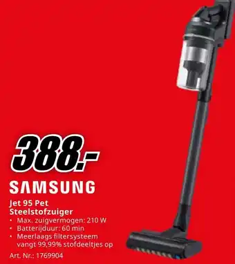 MediaMarkt SAMSUNG Jet 95 Pet Steelstofzuiger aanbieding