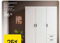 Leen Bakker Kledingkast Sprint 3-deurs aanbieding