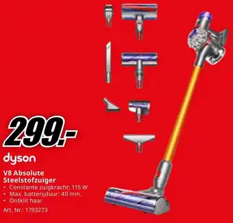 MediaMarkt dyson V8 Absolute Steelstofzuiger aanbieding