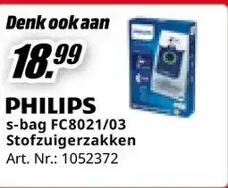 MediaMarkt PHILIPS s-bag FC8021/03 Stofzuigerzakken aanbieding