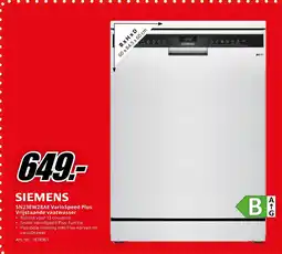 MediaMarkt SIEMENS SN23EW28AE VarioSpeed Plus Vrijstaande vaatwasser aanbieding