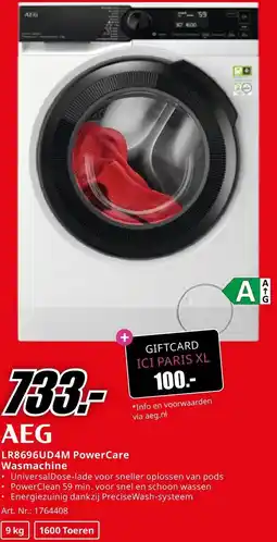 MediaMarkt AEG LR8696UD4M PowerCare Wasmachine aanbieding