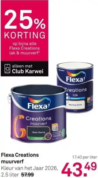 Karwei Flexa Creations muurverf aanbieding