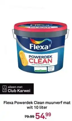 Karwei Flexa Powerdek Clean muurverf mat wit aanbieding