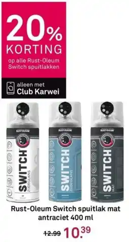 Karwei Rust-Oleum Switch spuitlak mat antraciet aanbieding