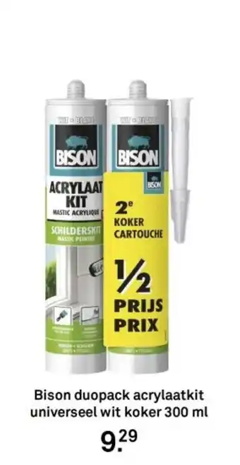 Karwei Bison duopack acrylaatkit universeel wit koker aanbieding