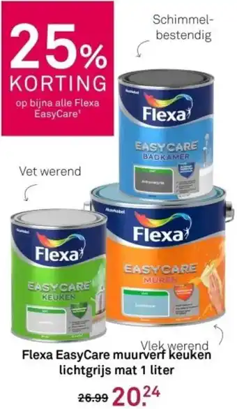 Karwei Flexa EasyCare muurverf keuken lichtgrijs mat aanbieding