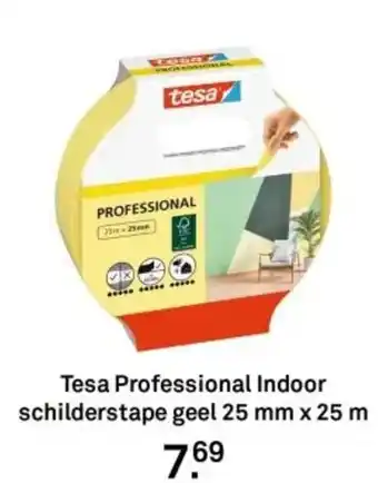 Karwei Tesa Professional Indoor schilderstape geel aanbieding