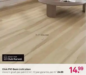 Karwei Click PVC Basic Licht eiken aanbieding