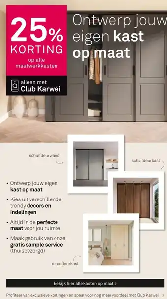 Karwei Op alle maatwerkkasten aanbieding