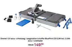 Karwei Dremel 12V accu- cirkelzaag/zaagstation in koffer BluePrint CS12JM incl. 2.0Ah accu + snelllader aanbieding