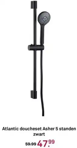 Karwei Atlantic doucheset Asher 5 standen zwart aanbieding