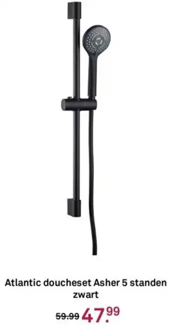 Karwei Atlantic doucheset Asher 5 standen zwart aanbieding