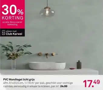 Karwei PVC Wandtegel licht grijs aanbieding