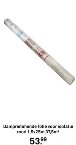 Karwei Dampremmende folie voor isolatie rood 1,5x25m 37,5m² aanbieding