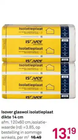 Karwei Isover glaswol isolatieplaat dikte 14 cm aanbieding