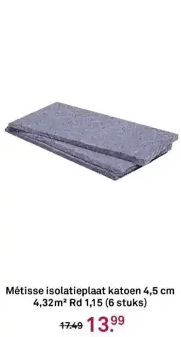 Karwei Métisse isolatieplaat katoen 4,5 cm 4,32m² Rd 1,15 aanbieding