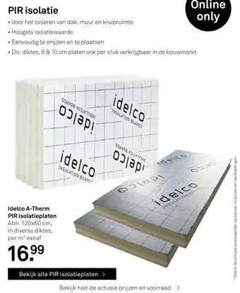 Karwei Idelco A-Therm PIR isolatieplaten aanbieding