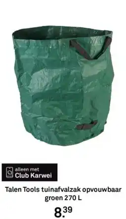 Karwei Talen Tools tuinafvalzak opvouwbaar groen aanbieding
