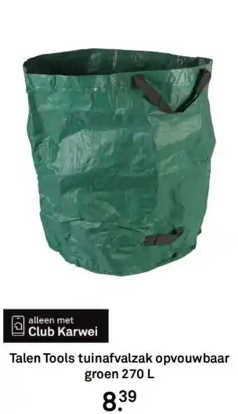 Karwei Talen Tools tuinafvalzak opvouwbaar groen aanbieding