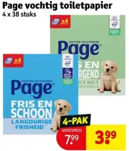 Kruidvat Page vochtig toiletpapier aanbieding
