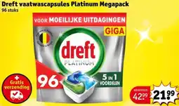 Kruidvat Dreft vaatwascapsules Platinum Megapack aanbieding