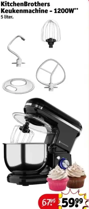 Kruidvat KitchenBrothers Keukenmachine - 1200W aanbieding