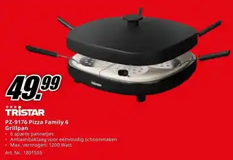 MediaMarkt TRISTAR PZ-9176 Pizza Family 6 Grillpan aanbieding