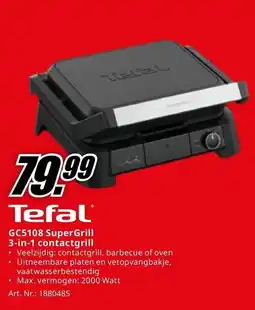 MediaMarkt Tefal GC5108 SuperGrill 3-in-1 contactgrill aanbieding