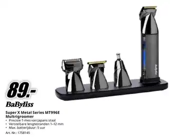 MediaMarkt BaByliss Super X Metal Series MT996E Multrigroomer aanbieding