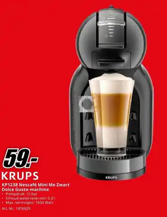 MediaMarkt KRUPS KP1238 Nescafé Mini Me Zwart Dolce Gusto-machine aanbieding