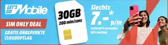 MediaMarkt Sim only deal aanbieding