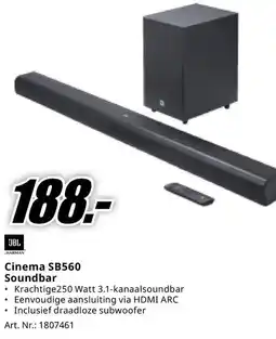 MediaMarkt JBL Cinema SB560 Soundbar aanbieding