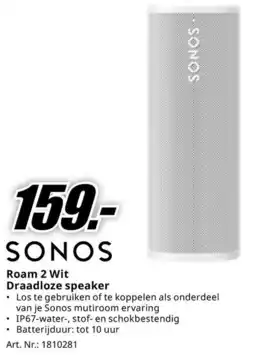 MediaMarkt SONOS Roam 2 Wit Draadloze speaker aanbieding