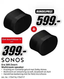 MediaMarkt SONOS Era 300 Zwart Multiroom speaker aanbieding