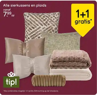 Leen Bakker Alle sierkussens en plaids aanbieding