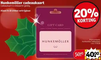 Kruidvat Hunkemöller cadeaukaart aanbieding