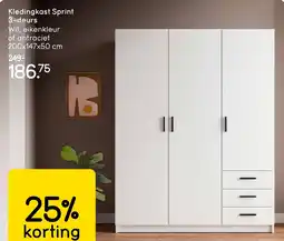 Leen Bakker Kledingkast Sprint 3-deurs aanbieding