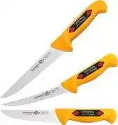 Bol.com Eikaso Solingen Professionele Messenset - Slagers- Uitbeen- en Universeelmes - Geel - RVS - 3-delig aanbieding